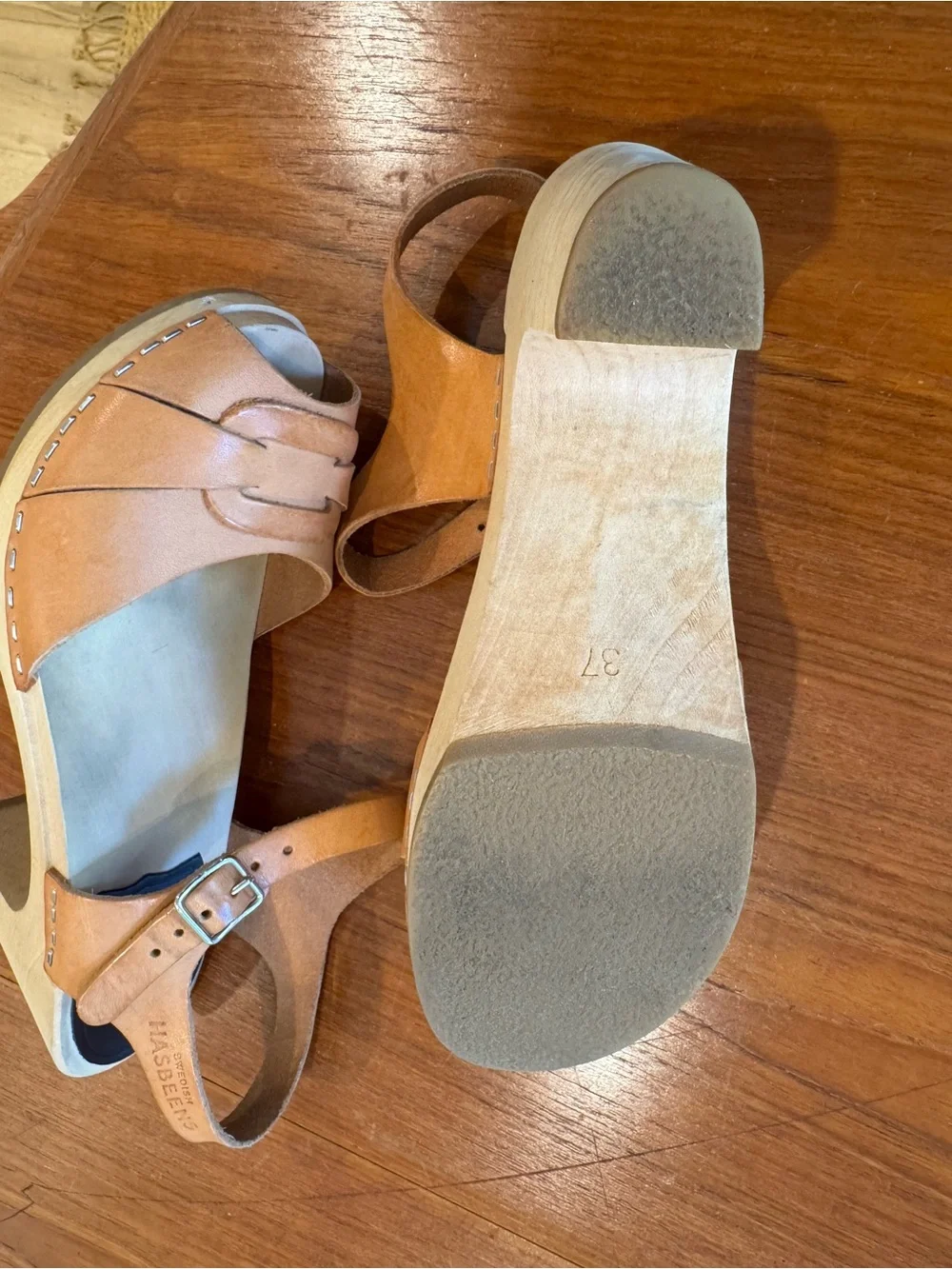 Swedish Hasbeens Super High Peep Toe Sandal